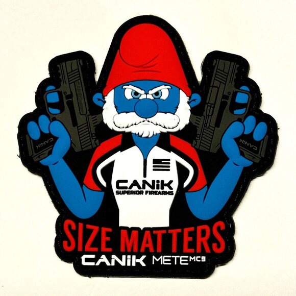 Canik Other - Canik Mete MC9 Papa Smurf Size Matters Tactical PVC Patch Shot Show 2024